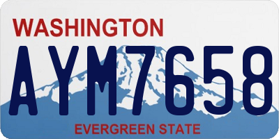 WA license plate AYM7658