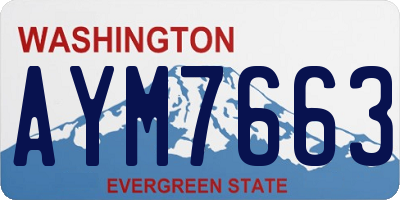 WA license plate AYM7663