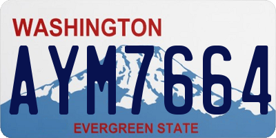 WA license plate AYM7664
