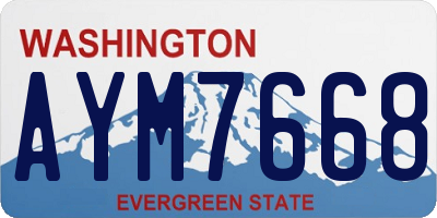 WA license plate AYM7668