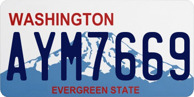 WA license plate AYM7669