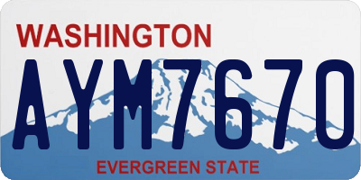 WA license plate AYM7670