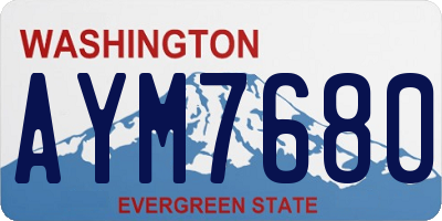 WA license plate AYM7680