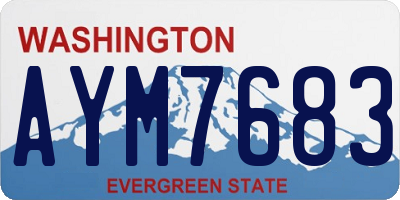 WA license plate AYM7683