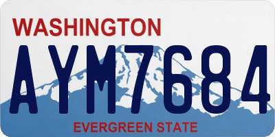 WA license plate AYM7684