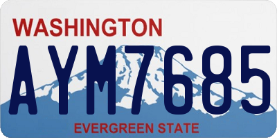 WA license plate AYM7685