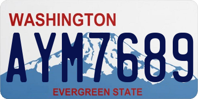 WA license plate AYM7689