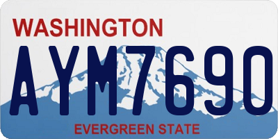 WA license plate AYM7690