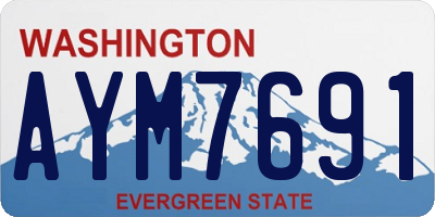 WA license plate AYM7691