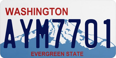 WA license plate AYM7701