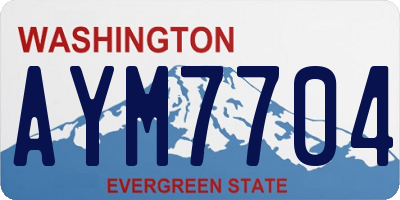 WA license plate AYM7704