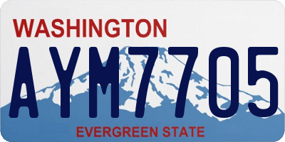 WA license plate AYM7705