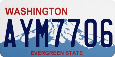 WA license plate AYM7706