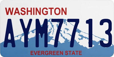 WA license plate AYM7713
