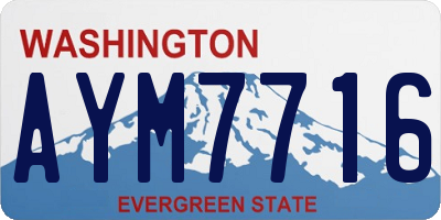 WA license plate AYM7716