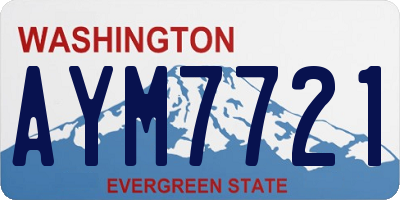 WA license plate AYM7721
