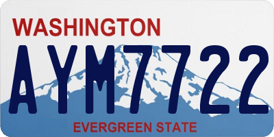 WA license plate AYM7722
