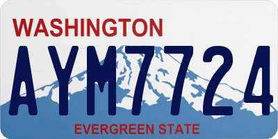 WA license plate AYM7724