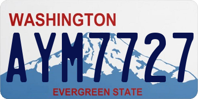WA license plate AYM7727