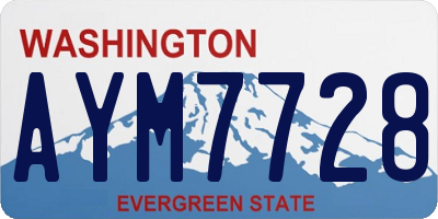 WA license plate AYM7728