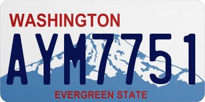 WA license plate AYM7751