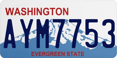 WA license plate AYM7753