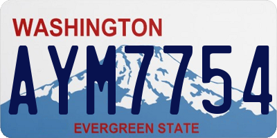 WA license plate AYM7754