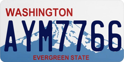WA license plate AYM7766