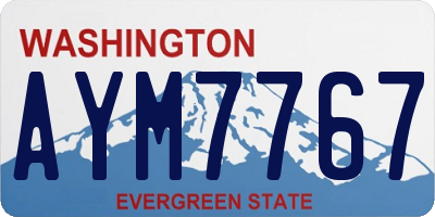 WA license plate AYM7767