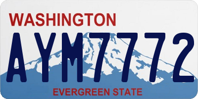 WA license plate AYM7772