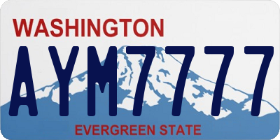 WA license plate AYM7777
