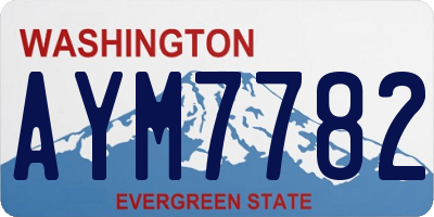 WA license plate AYM7782
