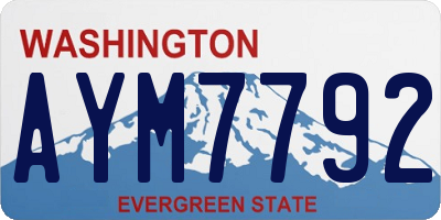 WA license plate AYM7792