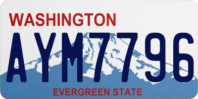 WA license plate AYM7796