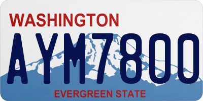 WA license plate AYM7800