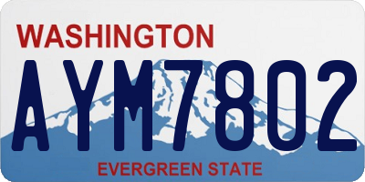 WA license plate AYM7802