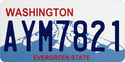 WA license plate AYM7821