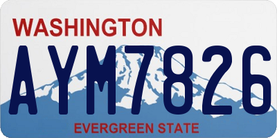 WA license plate AYM7826
