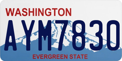 WA license plate AYM7830