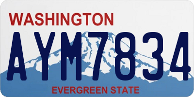 WA license plate AYM7834