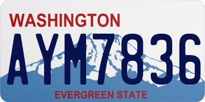 WA license plate AYM7836