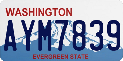 WA license plate AYM7839