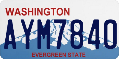 WA license plate AYM7840