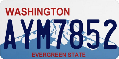WA license plate AYM7852