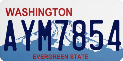 WA license plate AYM7854