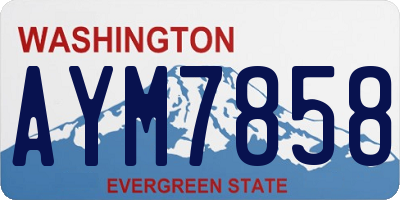 WA license plate AYM7858