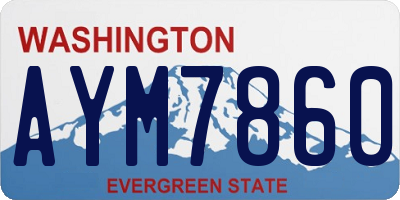WA license plate AYM7860