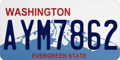 WA license plate AYM7862