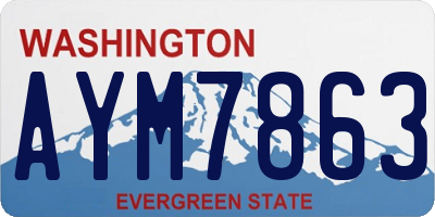 WA license plate AYM7863