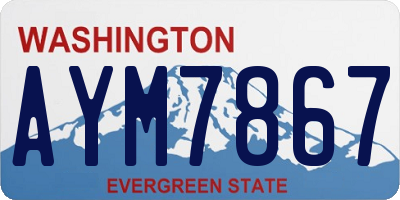 WA license plate AYM7867